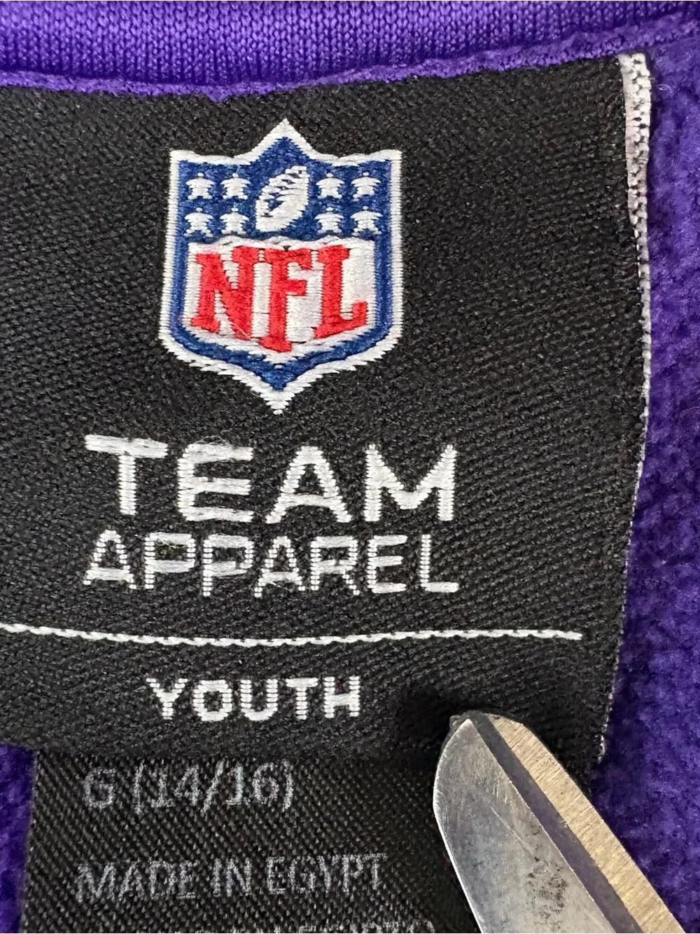 NFL Minnesota Vikings Hoodie Youth Large Pullover Purple Sweatshirt (856 - Picture 8 of 10